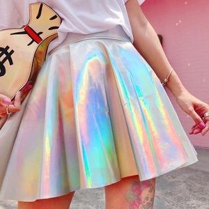 Silver Holographic skirt NWT